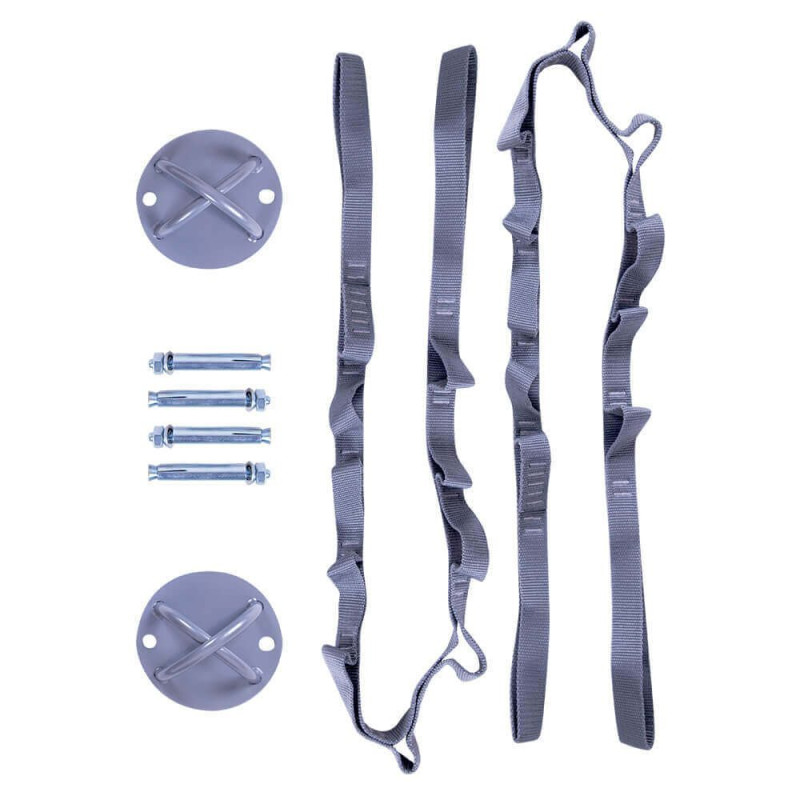 Антигравітаційний гамак для йоги inSPORTline Hemmok + ремінці, стельові кронштейни та кріпильні гвинти