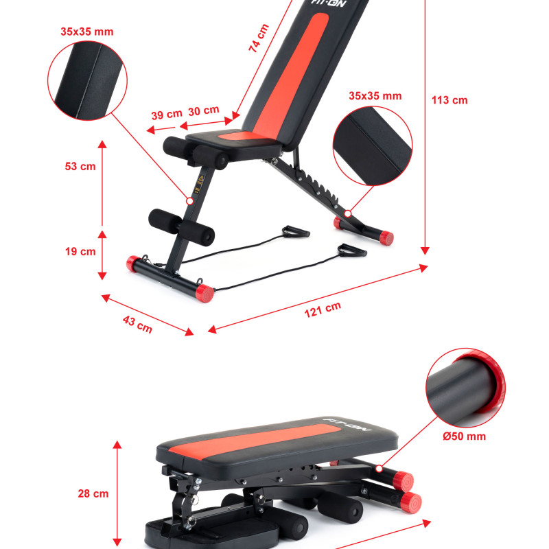 Лава регульована з еспандерами Fit-On FN-S201