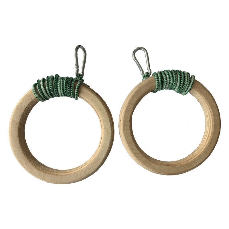 Кільця гімнастичні на карабіні H205, Домашні, 70, Дерево, Дитячі, Кільця, 0.2