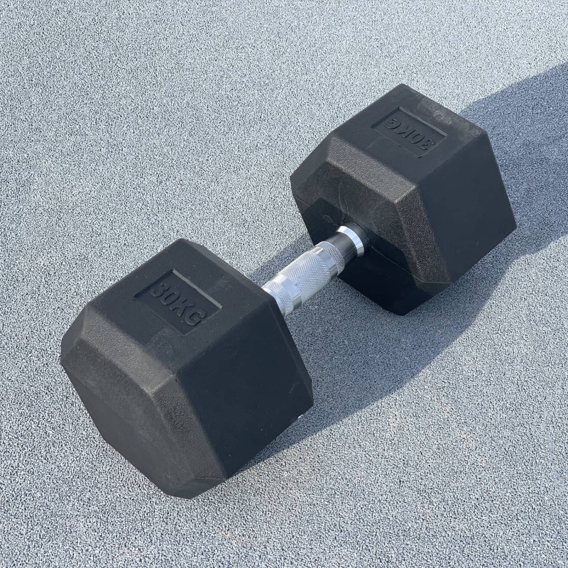Гексагональна обгумована гантель 30 кг DB3020-30